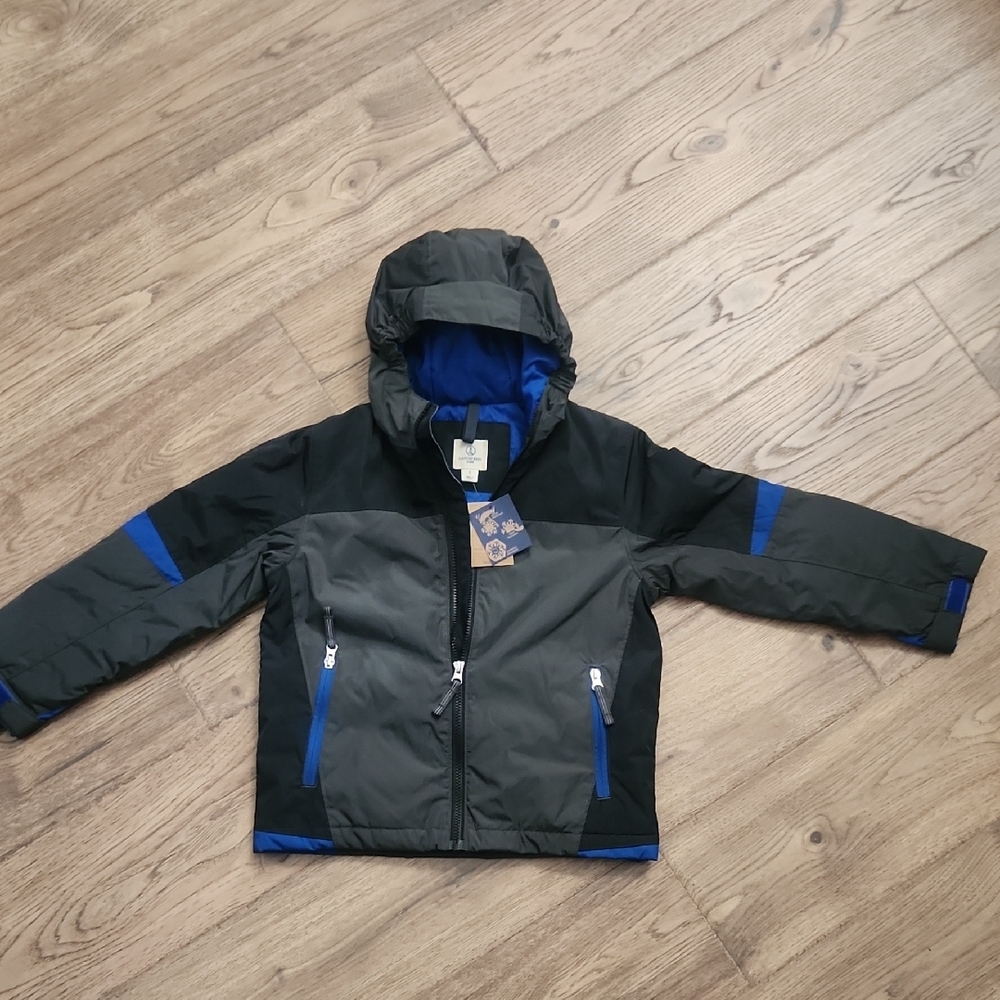 Black and Blue Hooded Jacket